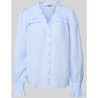 A-view Regular Fit Bluse mit verdeckter Knopfleiste Modell 'Sonja' in Hellblau, Größe 34 von A-view