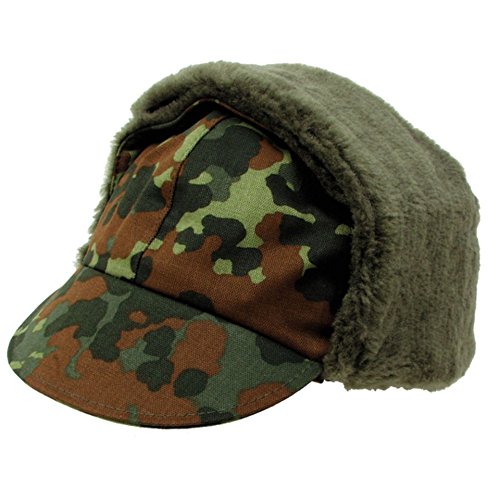 A. Blöchel Original Die Deutschen Bundeswehr Wintermütze mit Schirm und Ohrenschutz Größen - Camouflage, 64, Camouflage von A. Blöchel