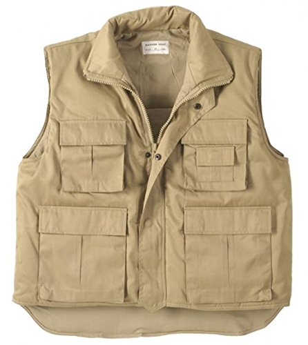 Ärmellose wattierte US Style Thermo Weste Ranger Steppweste Anglerweste S-5XL Übergröße (XXXL, Khaki) von A. Blöchel