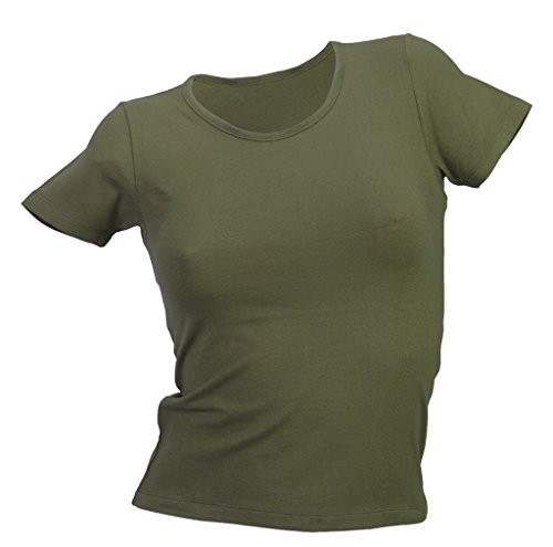Bequemes Damen US Army Style Stretch T-Shirt Kurzarm XS-XXL (S, Oliv) von A. Blöchel