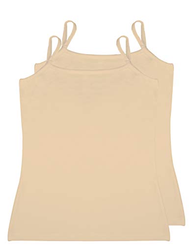A.A UNDERWEAR - 2er Pack Unterhemden Damen - Oberteile Basic Shirt Tank Tops Spaghettiträger - Superweicher Spaghetti Top - Baumwolle & Modal - Taillierte Passform (Beige, 4XL) von A.A UNDERWEAR