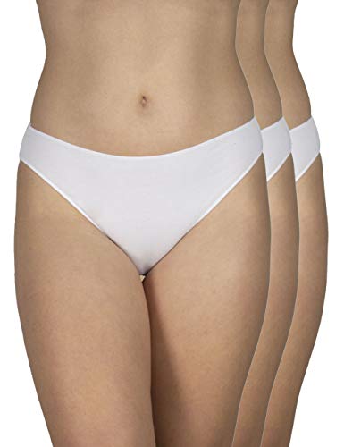 A.A UNDERWEAR - Unterhosen Damen - Hipster Tai Panties mit Hoher Taille- 3er Pack - Baumwolle & Modal - Bequeme Unterwäsche Frauen (Weiß, XL) von A.A UNDERWEAR