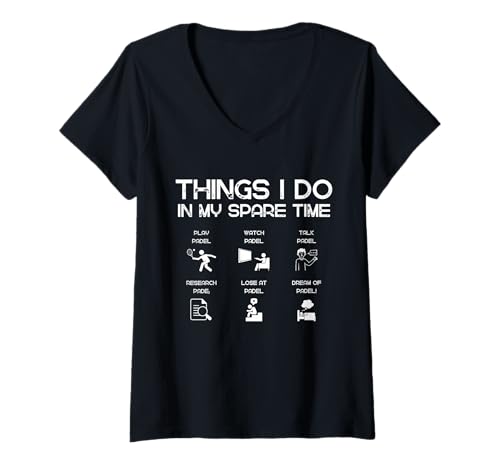 Damen Dinge, die ich in meiner Freizeit mache: Ich liebe einfach Padel T-Shirt mit V-Ausschnitt von A.J.B.S Designs