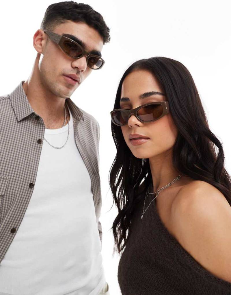 A. Kjaerbede - Gust - Racer-Sonnenbrille in Schokobraun von A.Kjaerbede