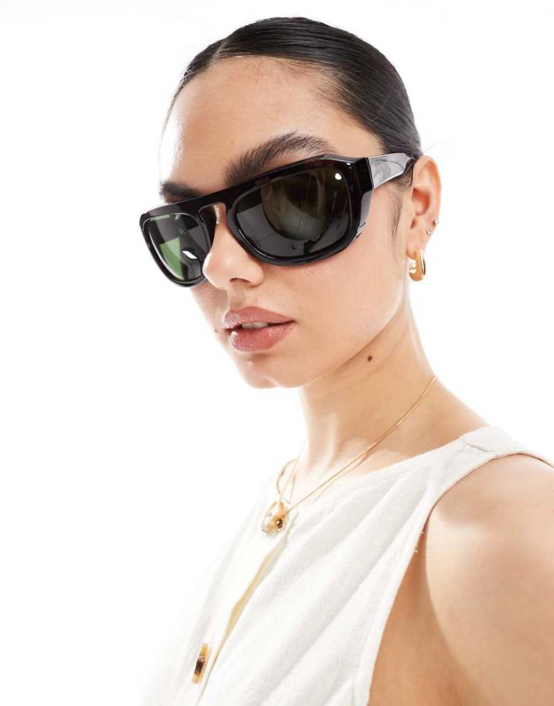 A. Kjaerbede - Max - Oversize-Sonnenbrille im Wickeldesign mit halbtransparentem Schildpatt-Design-Braun von A.Kjaerbede