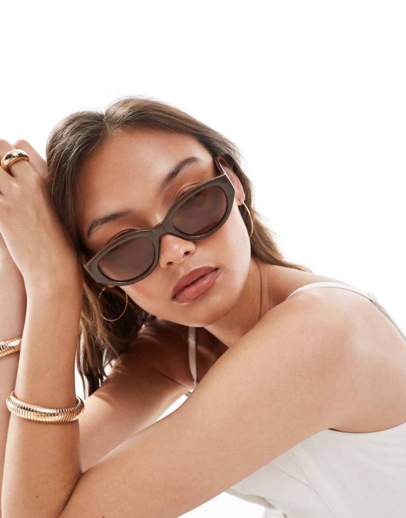 A. Kjaerbede - Winnie - Cat-Eye-Sonnenbrille in Schokobraun von A.Kjaerbede