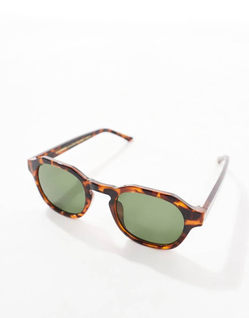 A. Kjærbede - Zan - Eckige Sonnenbrille in Havana-Braun von A.Kjaerbede