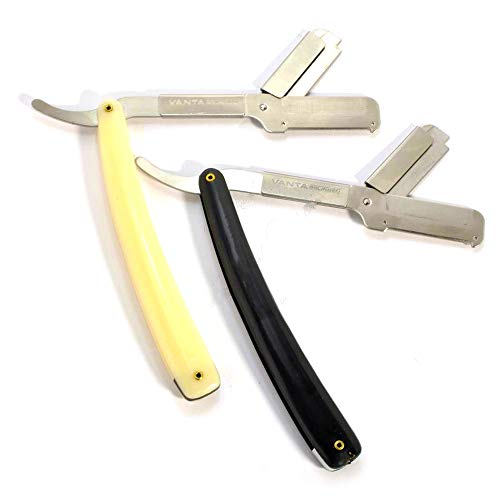 A.L.S. Universal-Rasierer, halbe Klinge, Vintage, Edelstahl, Erwachsene, Unisex, Schwarz und Weiß, Traditionsbewusste, qualitätsorientierte Rasierer von A.L.S.