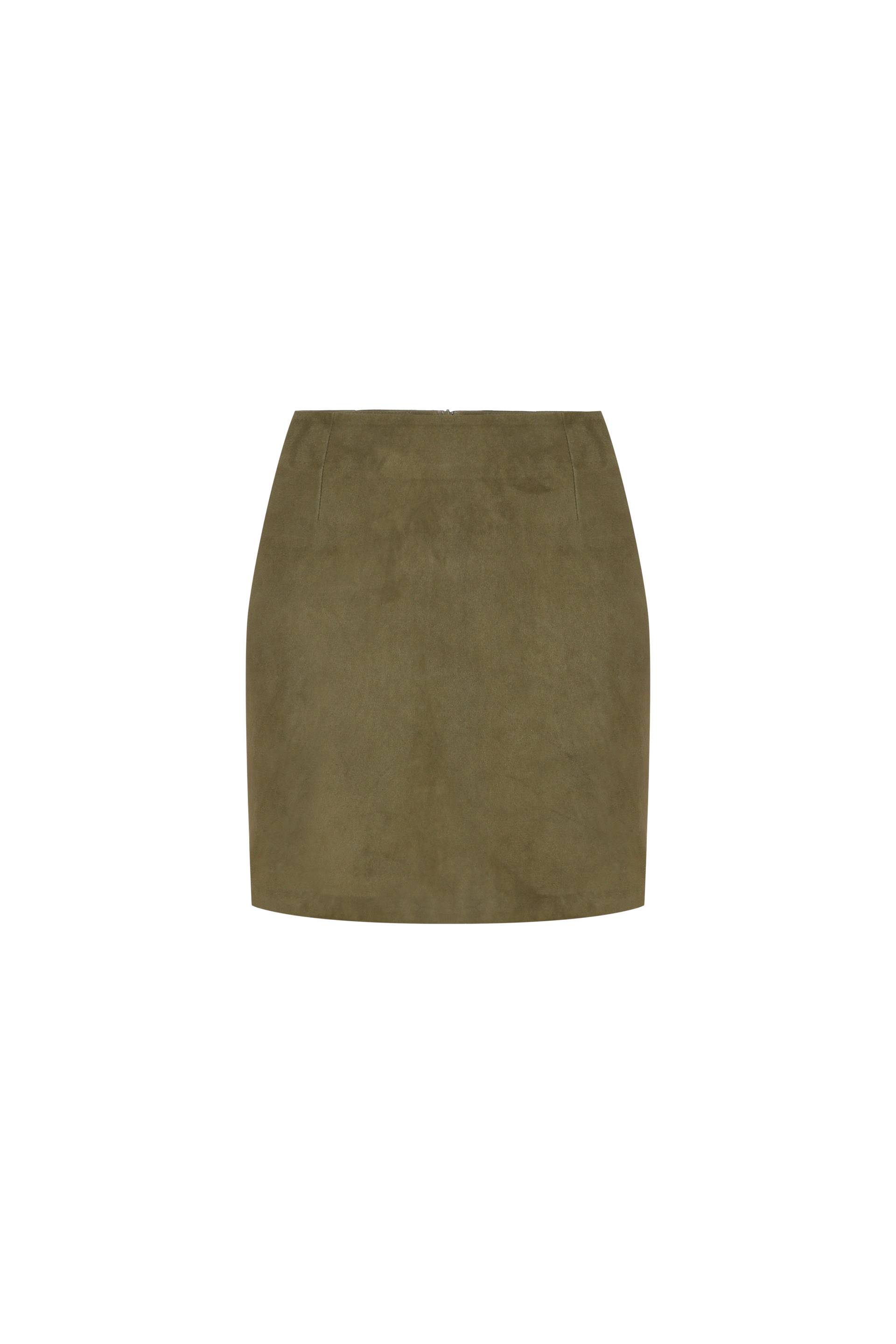 A-line suede mini skirt - Green - M - A.M.G - Mini skirts von A.M.G