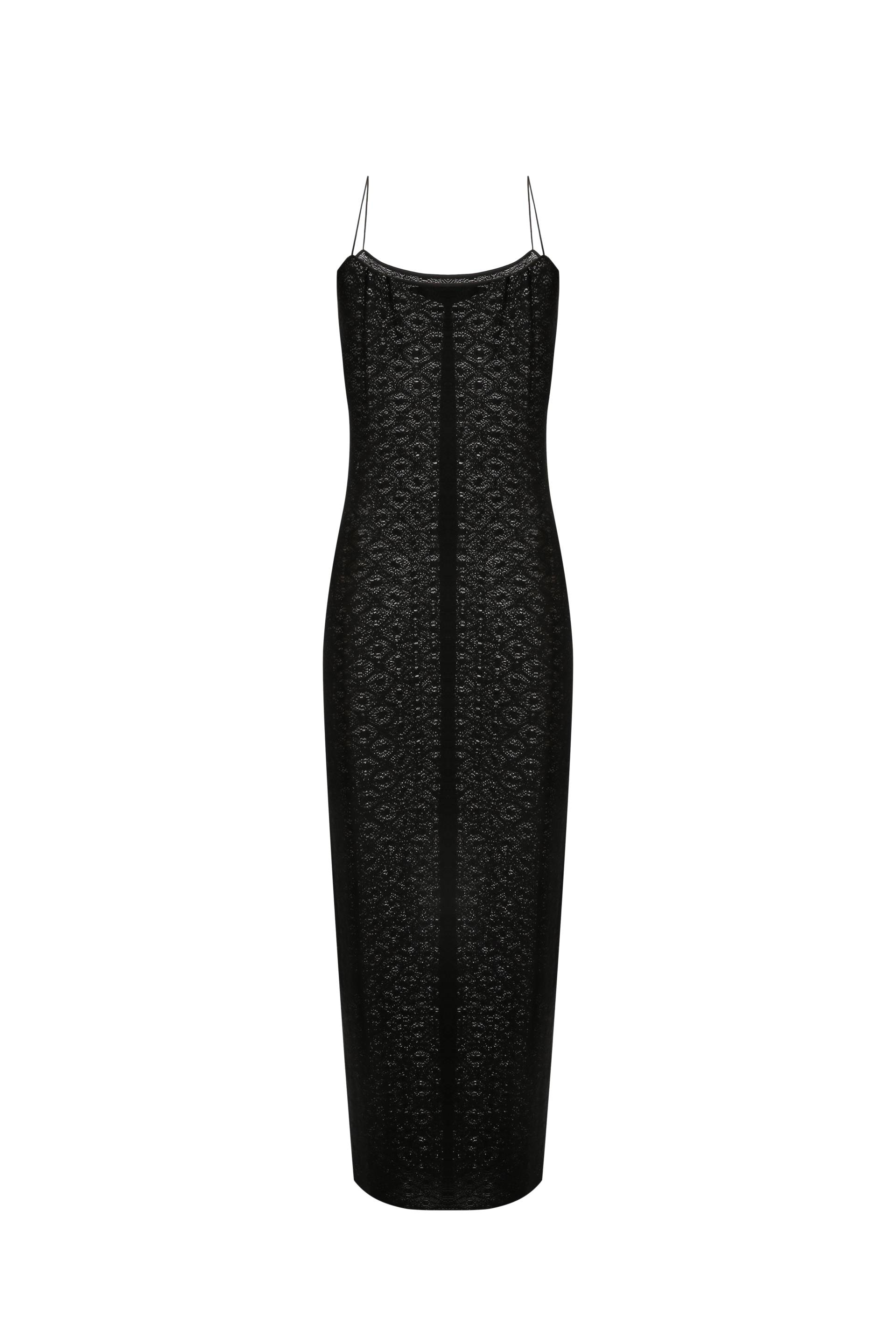 Black patterned knit dress - Black - L - A.M.G - Maxi dresses Black patterned knit dress - Black - L - A.M.G - Maxi dresses von A.M.G