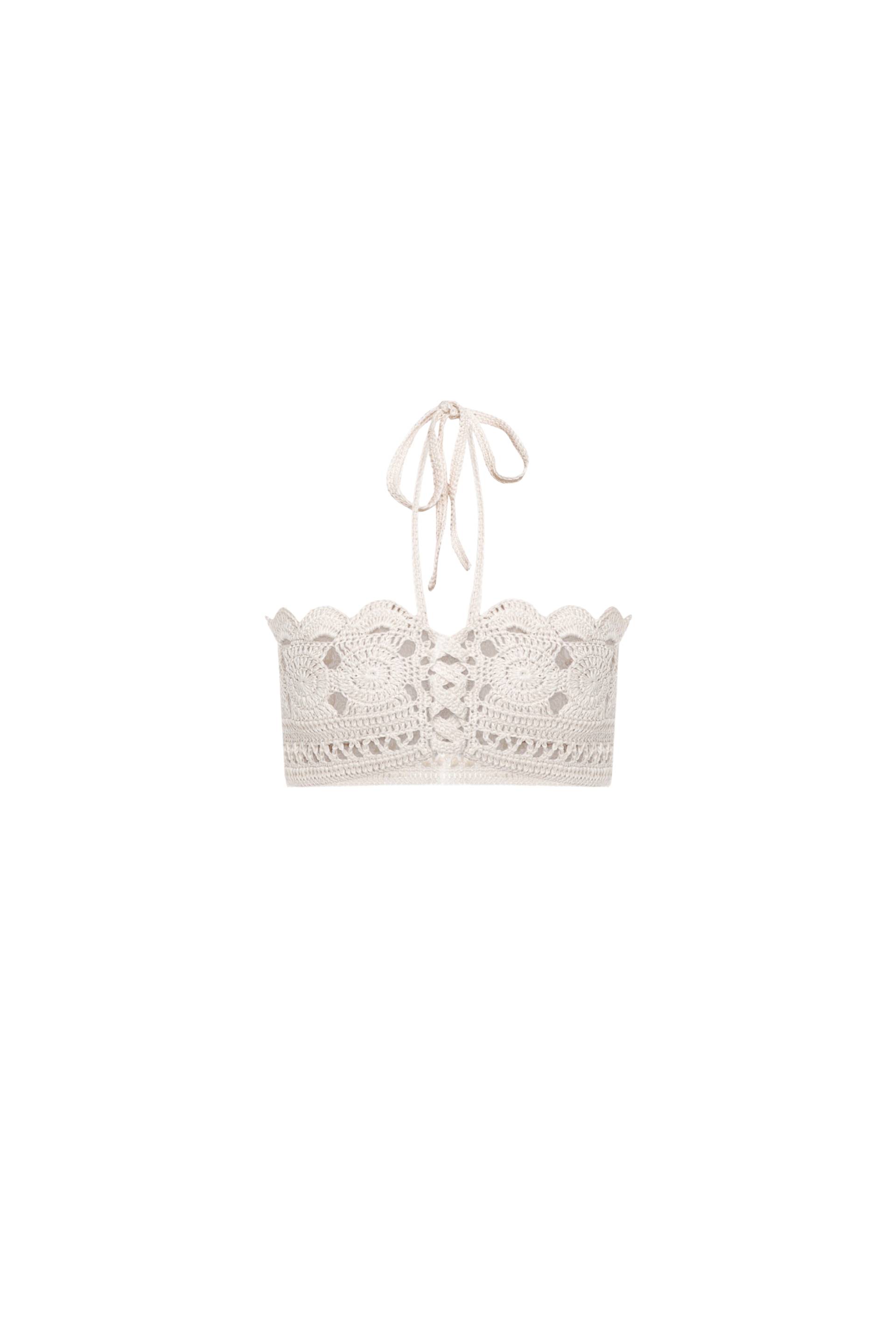 Knitted white top - White - M - A.M.G - Crop tops Knitted white top - White - M - A.M.G - Crop tops von A.M.G