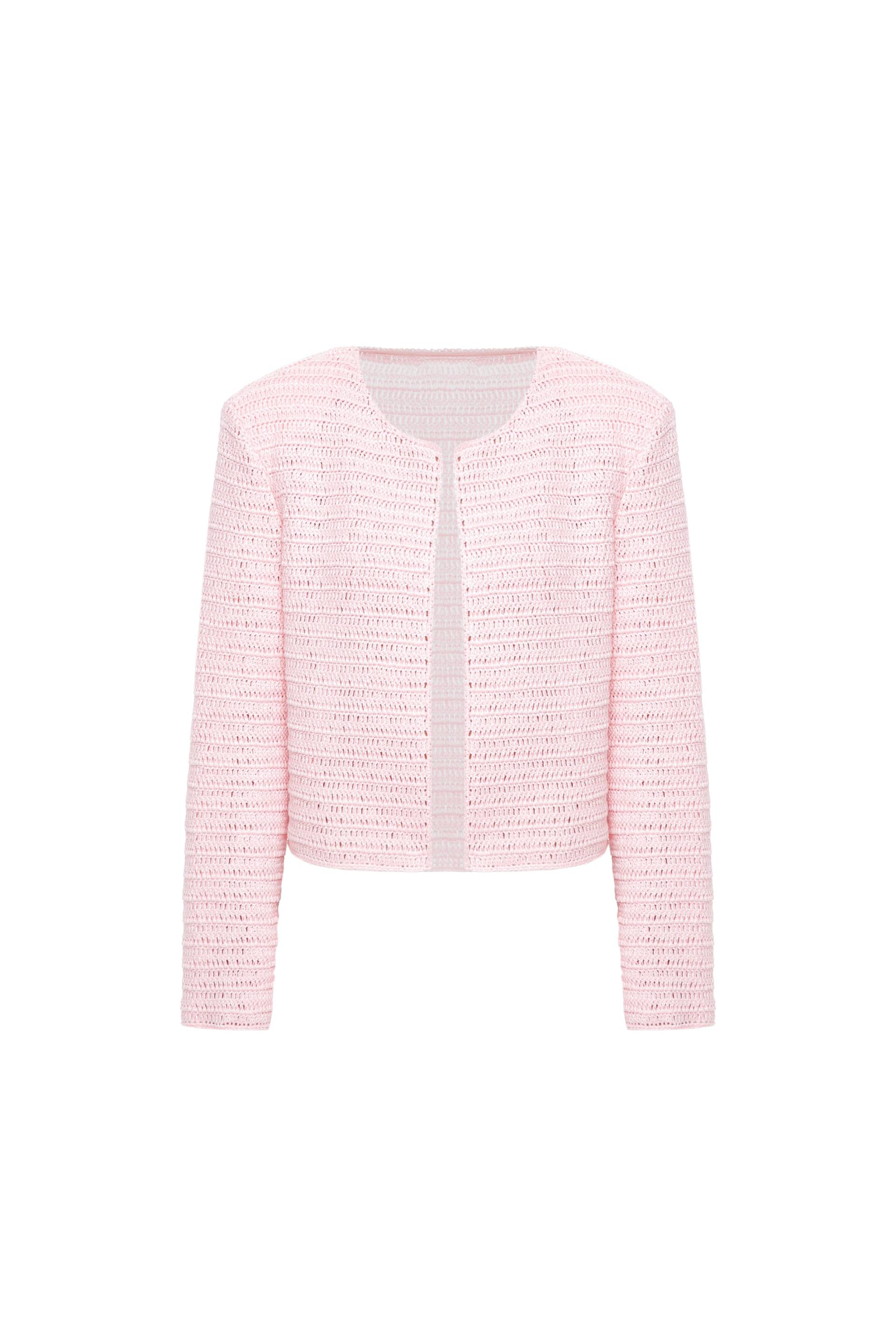 Linen knitted jacket - Pink - M - A.M.G - Jackets Linen knitted jacket - Pink - M - A.M.G - Jackets von A.M.G