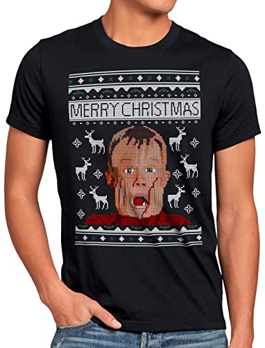 A.N.T. Allein zu Haus Herren T-Shirt Kevin Xmas Weihnachten Weihnachtspullover Pulli Ugly Sweater Strick, Größe:S von A.N.T. Another Nerd T-Shirt