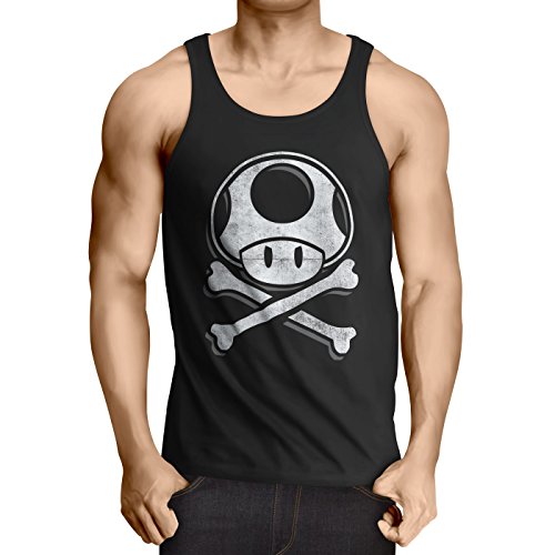 A.N.T. Another Nerd T-Shirt Toadskull Herren Tank Top Mario Totenkopf Videospiel Konsole super World, Größe:L von A.N.T. Another Nerd T-Shirt