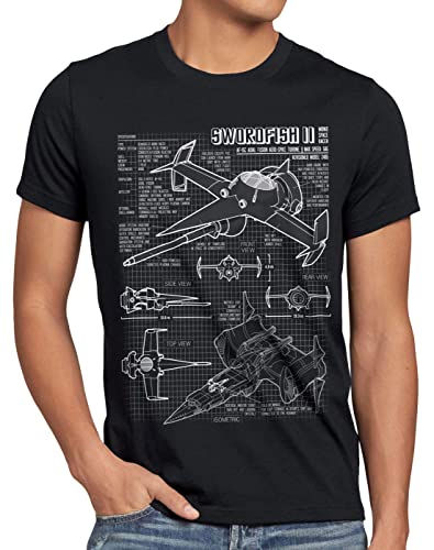 A.N.T. Bebop Swordfish II Herren T-Shirt Anime Mono Racer Cowboy, Größe:XL, Farbe:Schwarz von A.N.T. Another Nerd T-Shirt