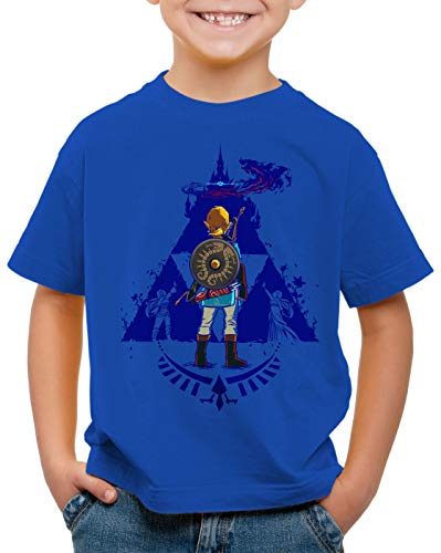 A.N.T. Breath Link Blue T-Shirt für Kinder Hyrule Gamer, Farbe:Blau, Größe:116 von A.N.T. Another Nerd T-Shirt