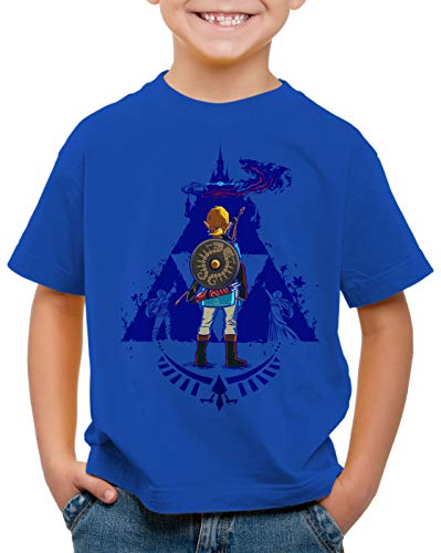 A.N.T. Breath Link Blue T-Shirt für Kinder Hyrule Gamer, Farbe:Blau, Größe:140 von A.N.T. Another Nerd T-Shirt