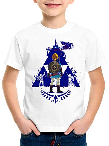 A.N.T. Breath Link Blue T-Shirt für Kinder Hyrule Gamer, Farbe:Weiß, Größe:152 von A.N.T. Another Nerd T-Shirt