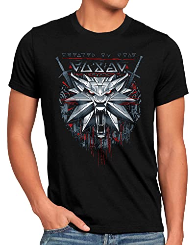 A.N.T. Create Fear Herren T-Shirt Geralt Wolf Schwert, Größe:5XL von A.N.T. Another Nerd T-Shirt