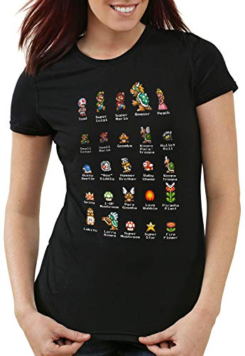 A.N.T. Mario Stars Damen T-Shirt NES SNES Gamer, Größe:S von A.N.T. Another Nerd T-Shirt