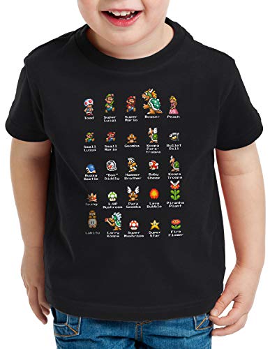 A.N.T. Mario Stars T-Shirt für Kinder NES SNES Gamer, Größe:104 von A.N.T. Another Nerd T-Shirt