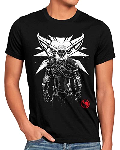 A.N.T. Monster Hunt Herren T-Shirt Geralt Wolf Schwert, Größe:M von A.N.T. Another Nerd T-Shirt