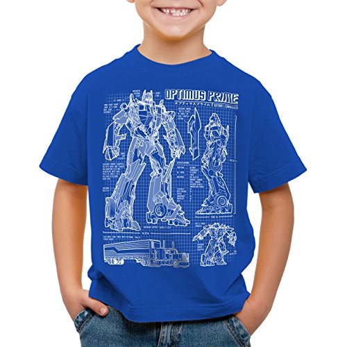 A.N.T. Optimus Prime T-Shirt für Kinder Blaupause Autobot, Farbe:Blau, Größe:140 von A.N.T. Another Nerd T-Shirt