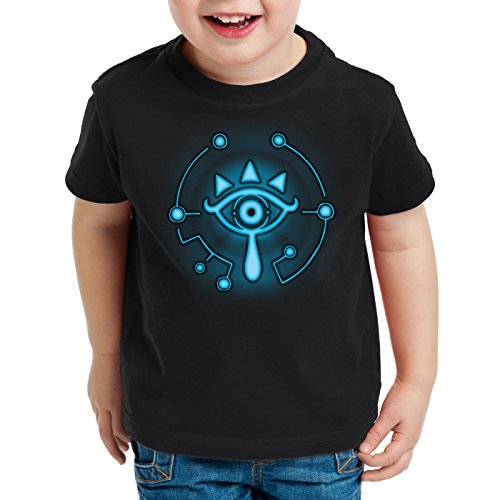 A.N.T. Sheikah T-Shirt für Kinder tafel wild The Breath of SNES Ocarina link, Farbe:Schwarz, Größe:128 von A.N.T. Another Nerd T-Shirt