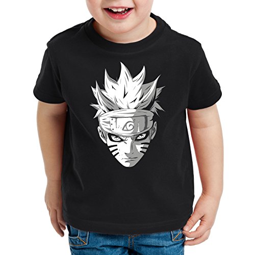 A.N.T. Uzumaki Ninja Kinder T-Shirt Ninja Anime Manga Cosplay kakshi Hatake, Farbe:Schwarz, Größe:152 von A.N.T. Another Nerd T-Shirt