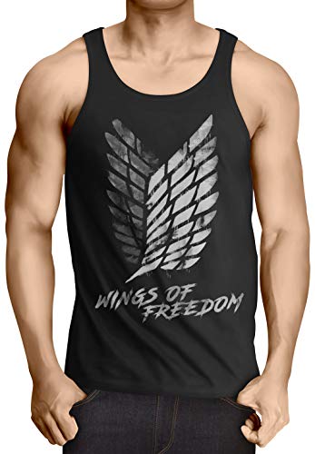 A.N.T. Another Nerd T-Shirt Wings of Freedom Herren Tank Top AOT Attack aufklärungstruppe on Titan, Größe:L von A.N.T. Another Nerd T-Shirt