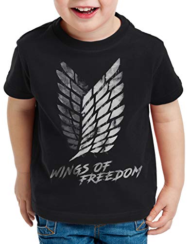 A.N.T. Wings of Freedom T-Shirt für Kinder AOT Attack aufklärungstruppe on Titan, Größe:140 von A.N.T. Another Nerd T-Shirt