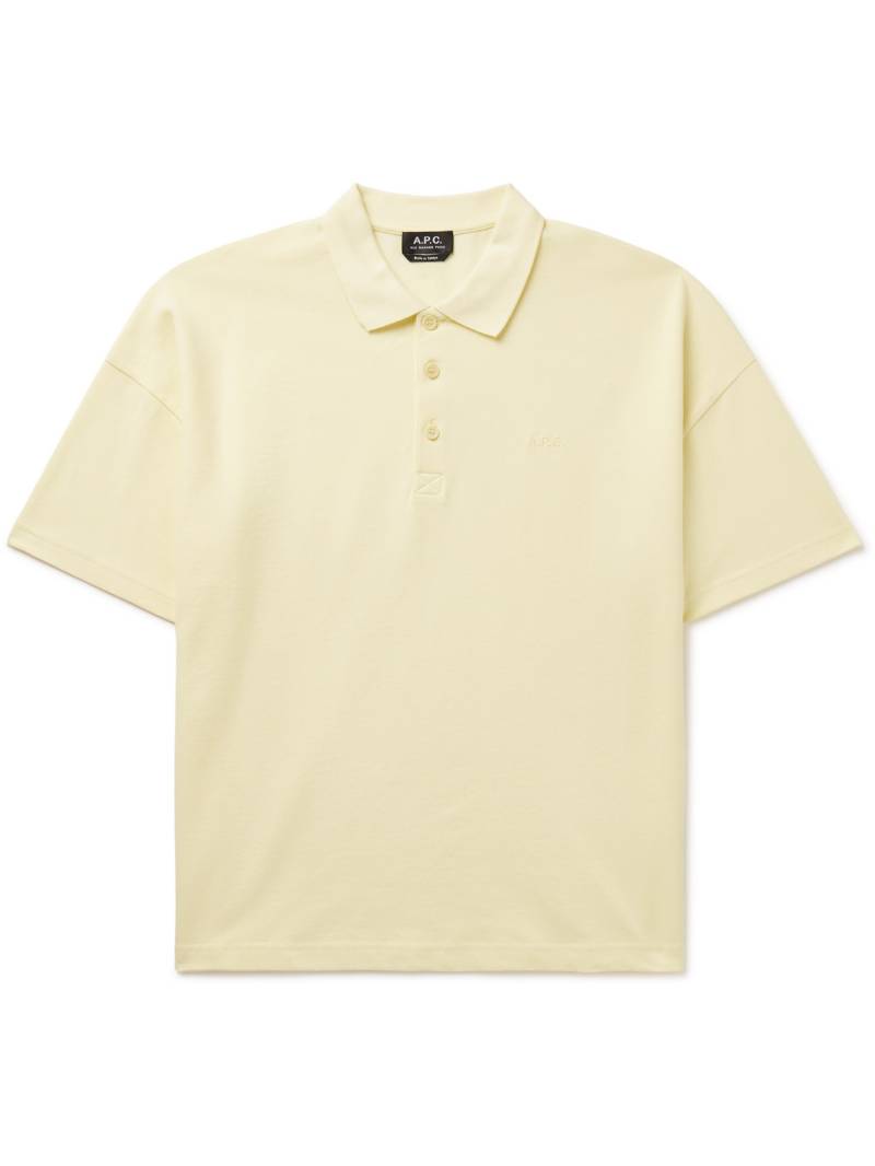 A.P.C. - Antoine Oversized Logo-Embroidered Cotton Polo Shirt - Men - Yellow - XL von A.P.C.