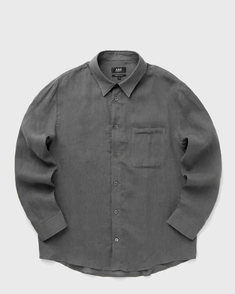 A.P.C. CASSEL LOGO SHIRT men Longsleeves grey in Größe:L von A.P.C.
