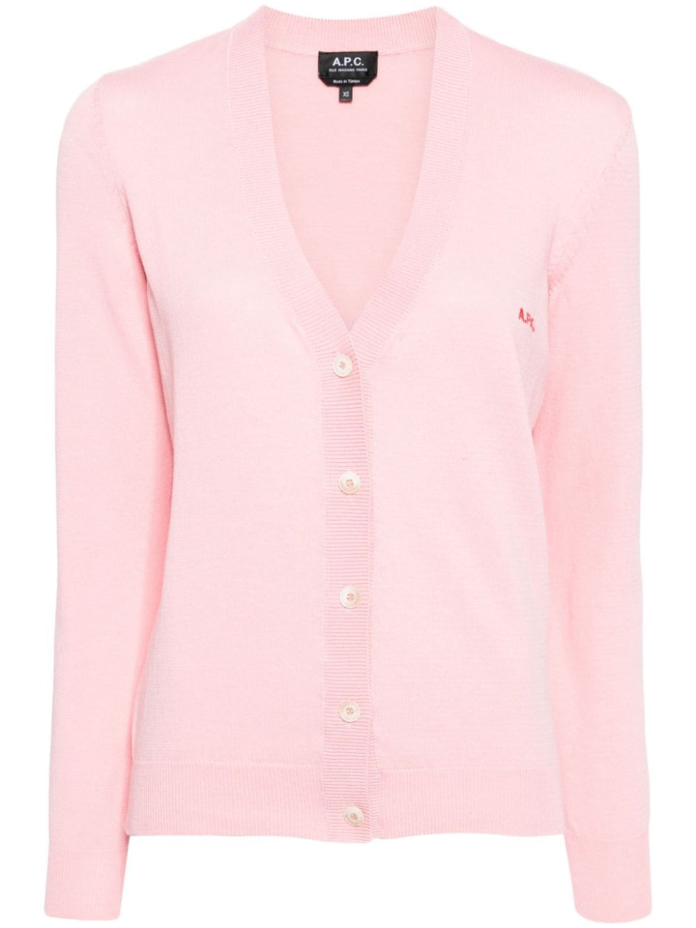 A.P.C. Cardigan mit Logo-Stickerei - Rosa von A.P.C.