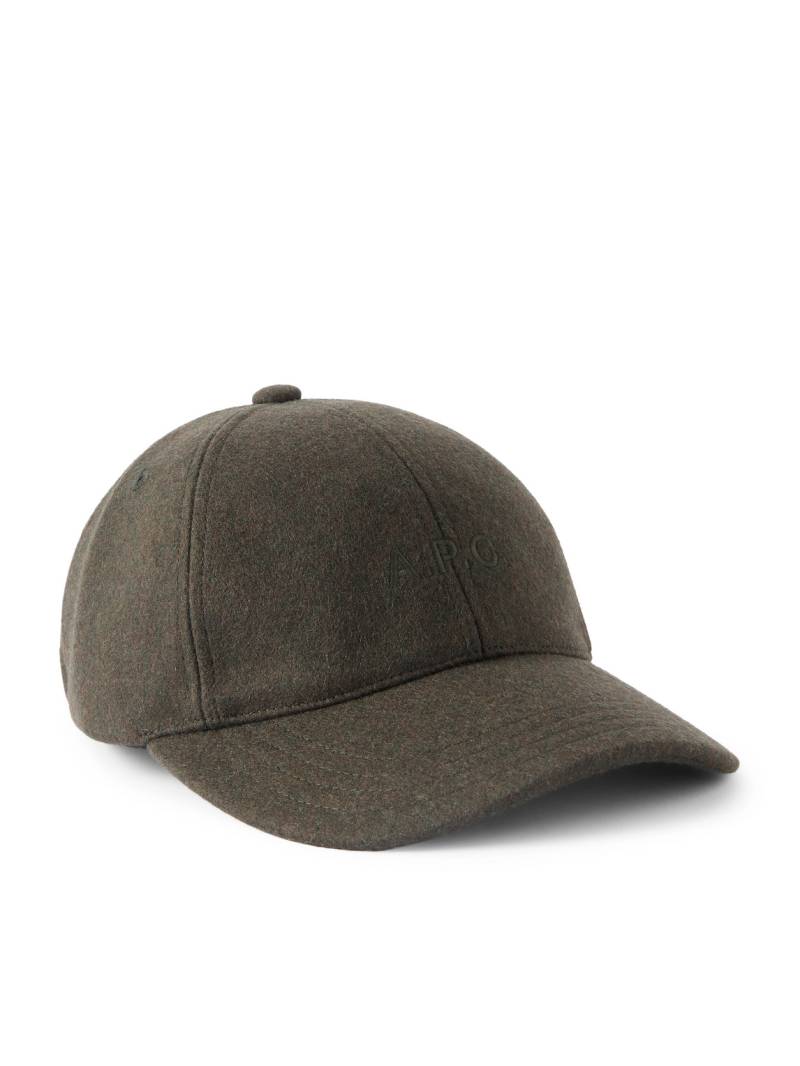 A.P.C. - Charlie Logo-Embroidered Wool-Blend Baseball Cap - Men - Brown - 56 von A.P.C.