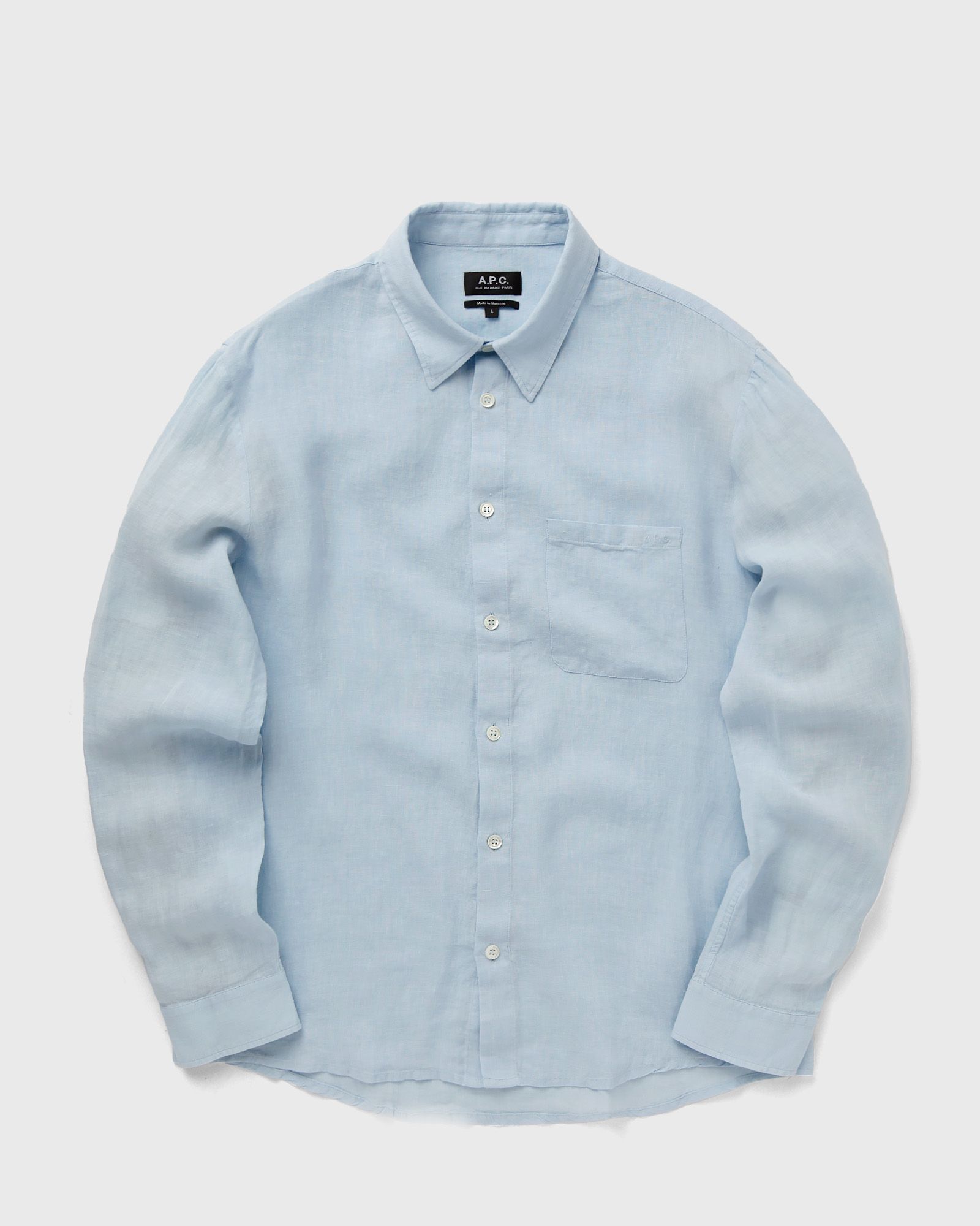 A.P.C. Chemise cassel logo men Longsleeves blue in Größe:L von A.P.C.