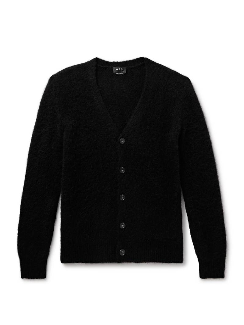 A.P.C. - Davis Brushed Alpaca-Blend Cardigan - Men - Black - M von A.P.C.