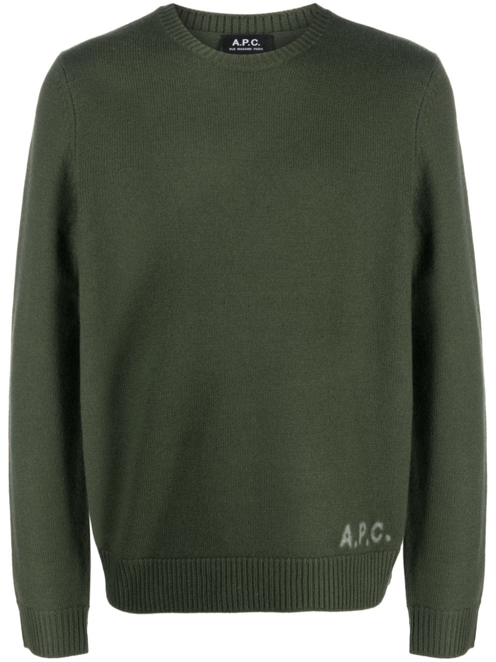 A.P.C. Jacquard-Pullover mit Logo - Grün von A.P.C.