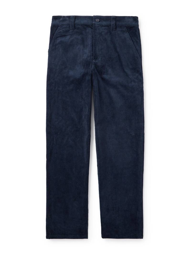 A.P.C. - Fergus Straight-Leg Cotton-Blend Corduroy Trousers - Men - Blue - L von A.P.C.