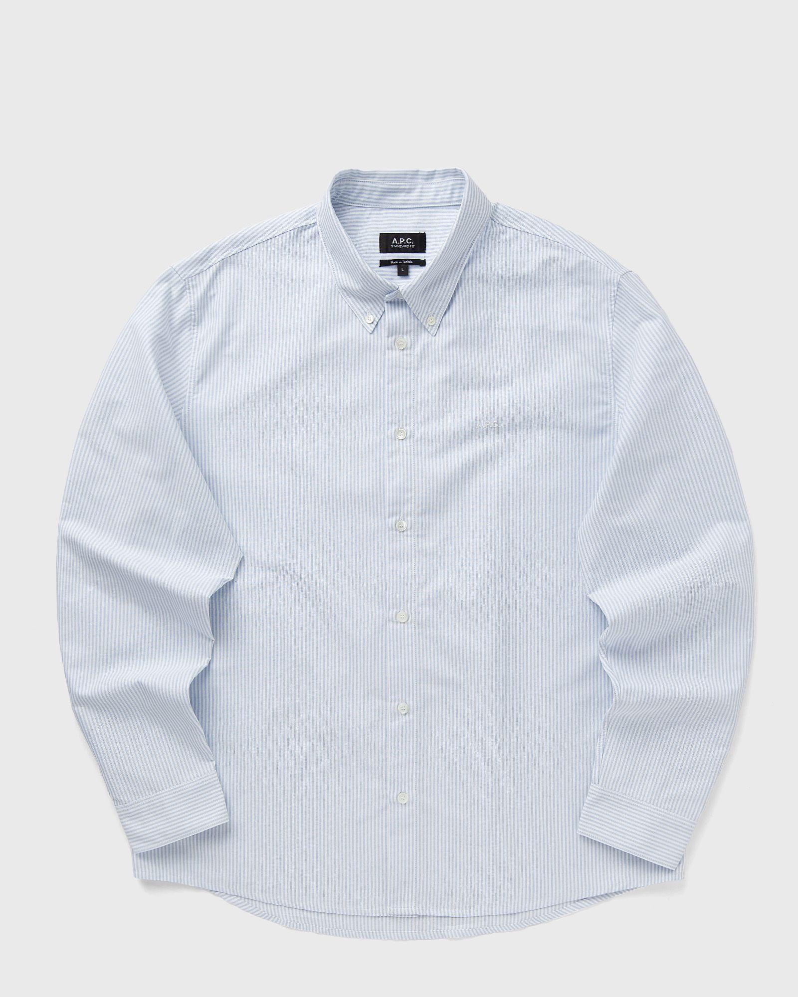 A.P.C. GREG SHIRT men Longsleeves blue in Größe:L von A.P.C.