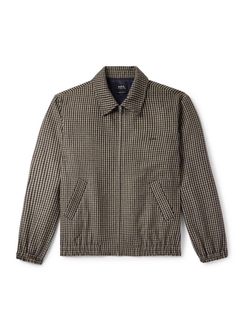 A.P.C. - Gilbert Checked Brushed Wool-Blend Blouson Jacket - Men - Brown - XS von A.P.C.
