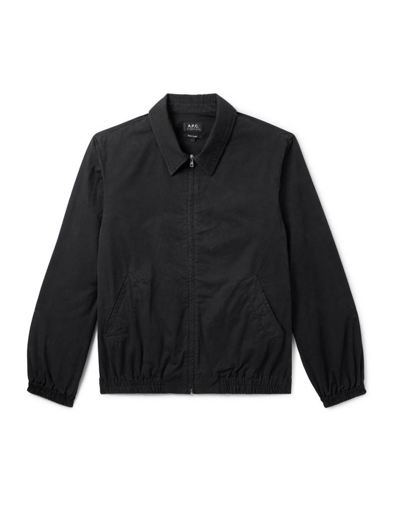 A.P.C. - Gilbert Logo-Embroidered Cotton-Twill Blouson Jacket - Men - Black - L von A.P.C.