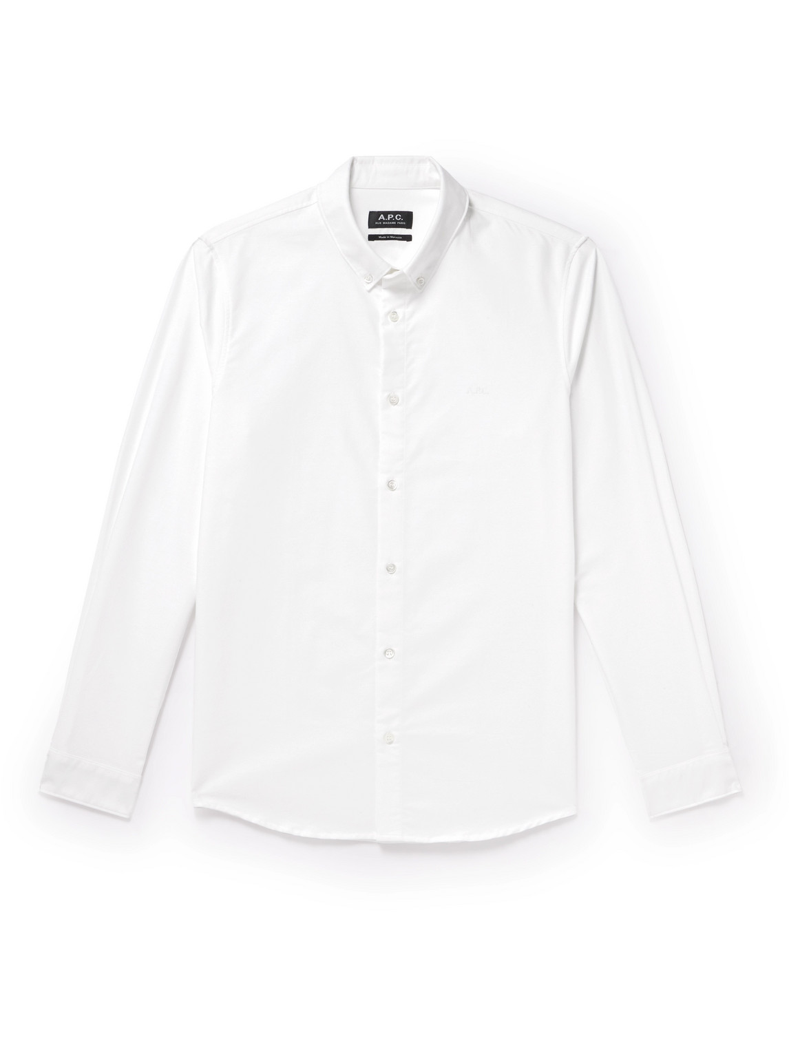 A.P.C. - Greg Button-Down Collar Logo-Embroidered Cotton Oxford Shirt - Men - White - XL von A.P.C.