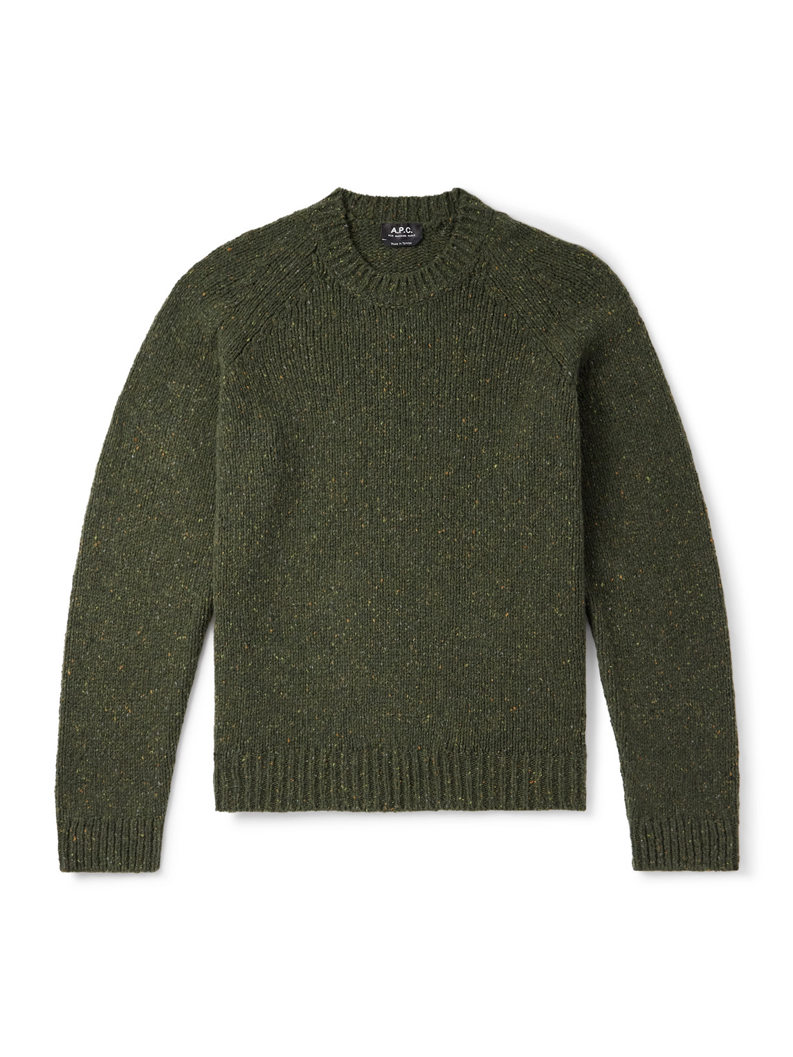 A.P.C. - Harris Flecked Merino Wool Sweater - Men - Green - S von A.P.C.