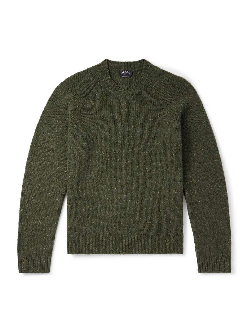A.P.C. - Harris Flecked Merino Wool Sweater - Men - Green - S von A.P.C.