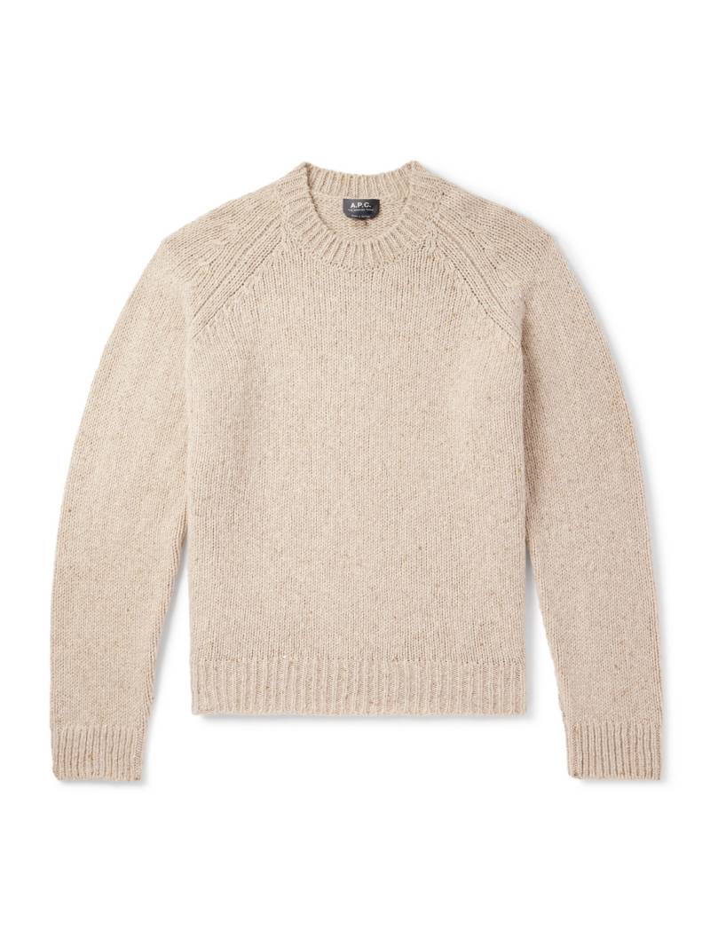 A.P.C. - Harris Flecked Merino Wool Sweater - Men - Neutrals - M von A.P.C.