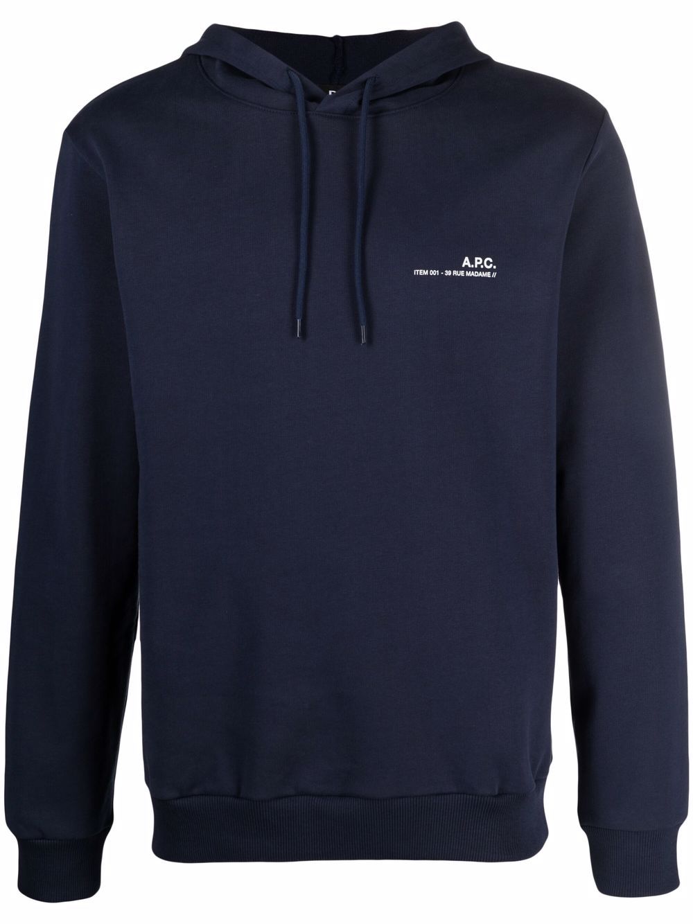 A.P.C. Hoodie mit Logo-Print - Blau von A.P.C.