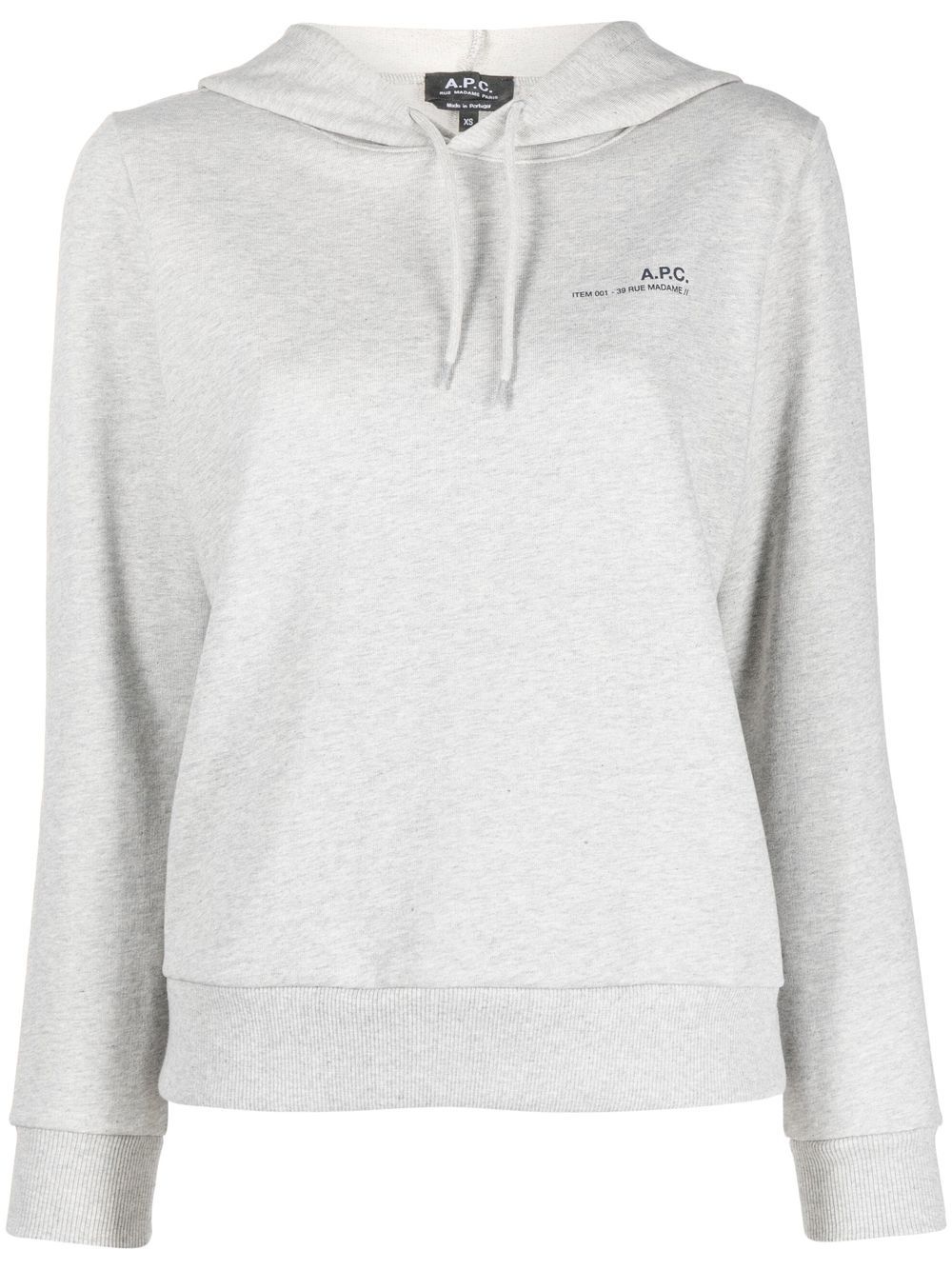 A.P.C. Hoodie mit Logo-Print - Grau von A.P.C.