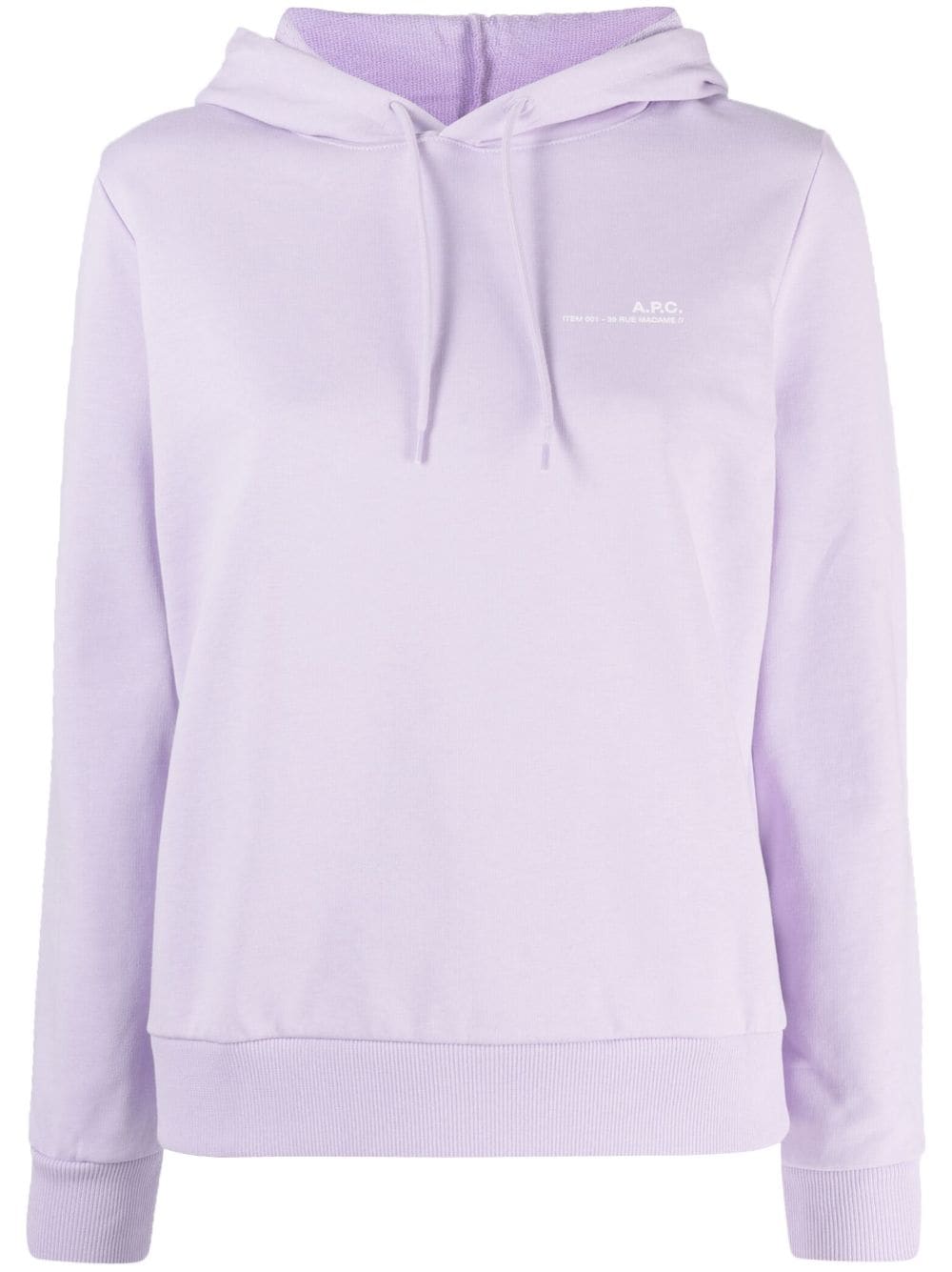 A.P.C. Hoodie mit Logo-Print - Violett von A.P.C.