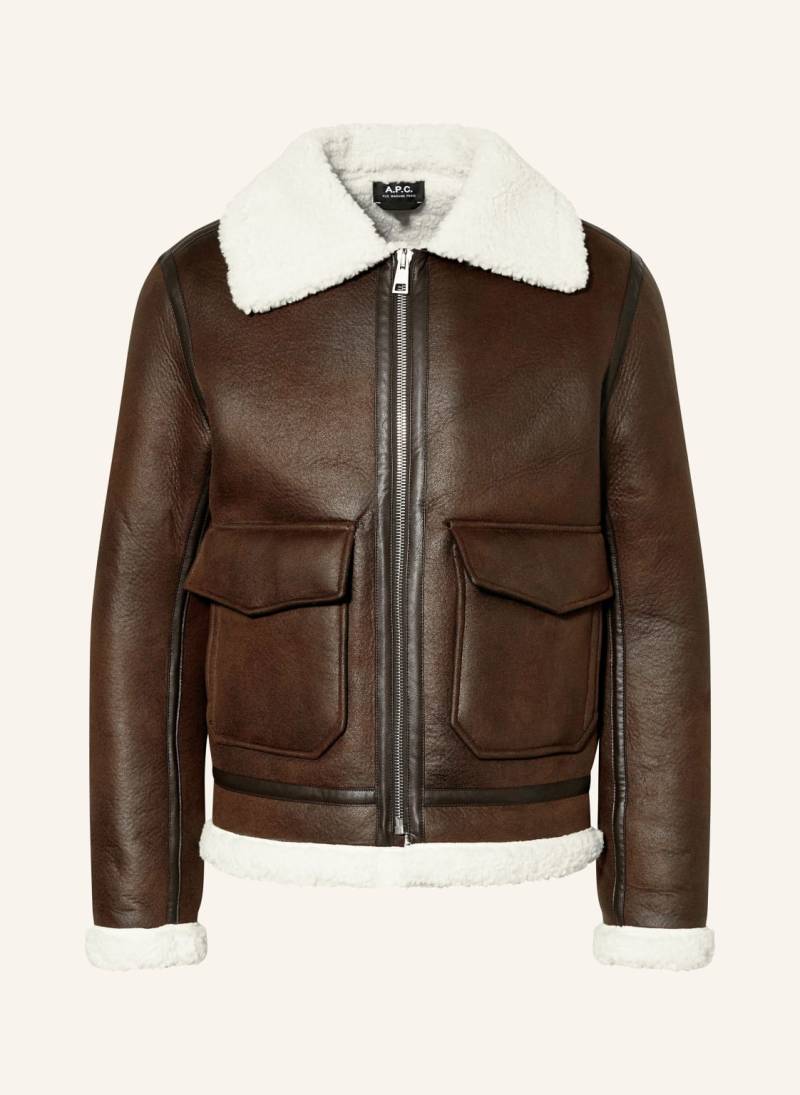 A.P.C. Jacke In Lederoptik braun von A.P.C.